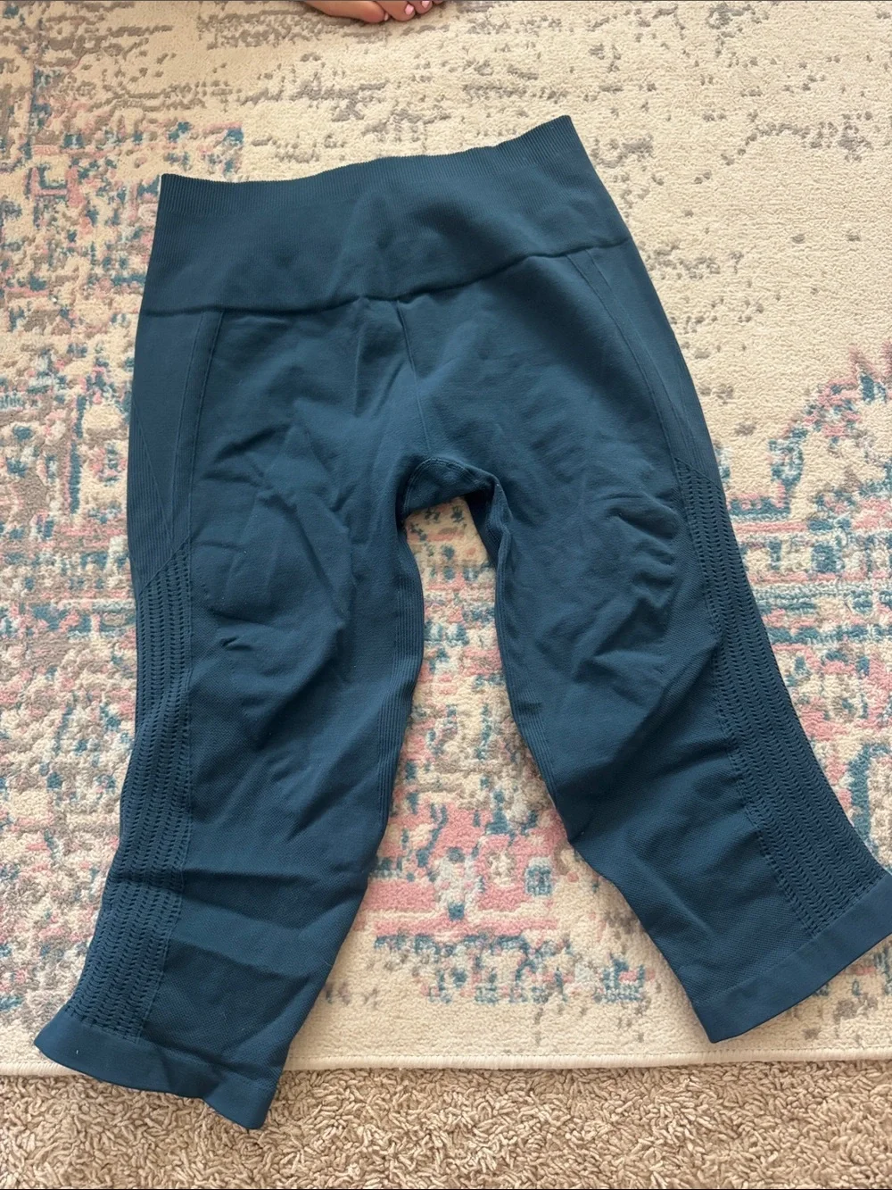 lululemon athletica Kids' Teal Cropped Athletic Leggings